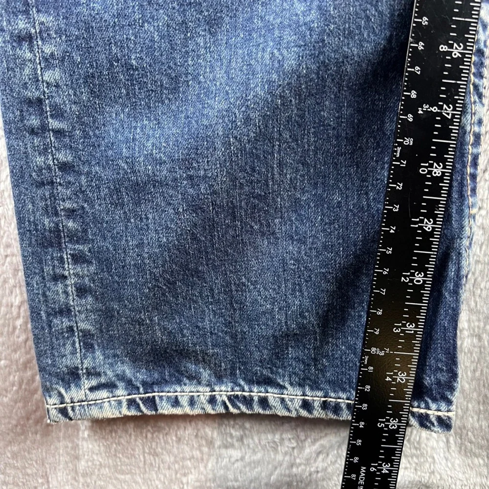 Big Star Union Regular Straight Jeans Mens 33R (34x33) Blue Denim Embroidered